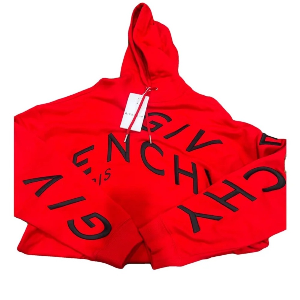 Givenchy Vibrant Red Hoodie with Black Accents